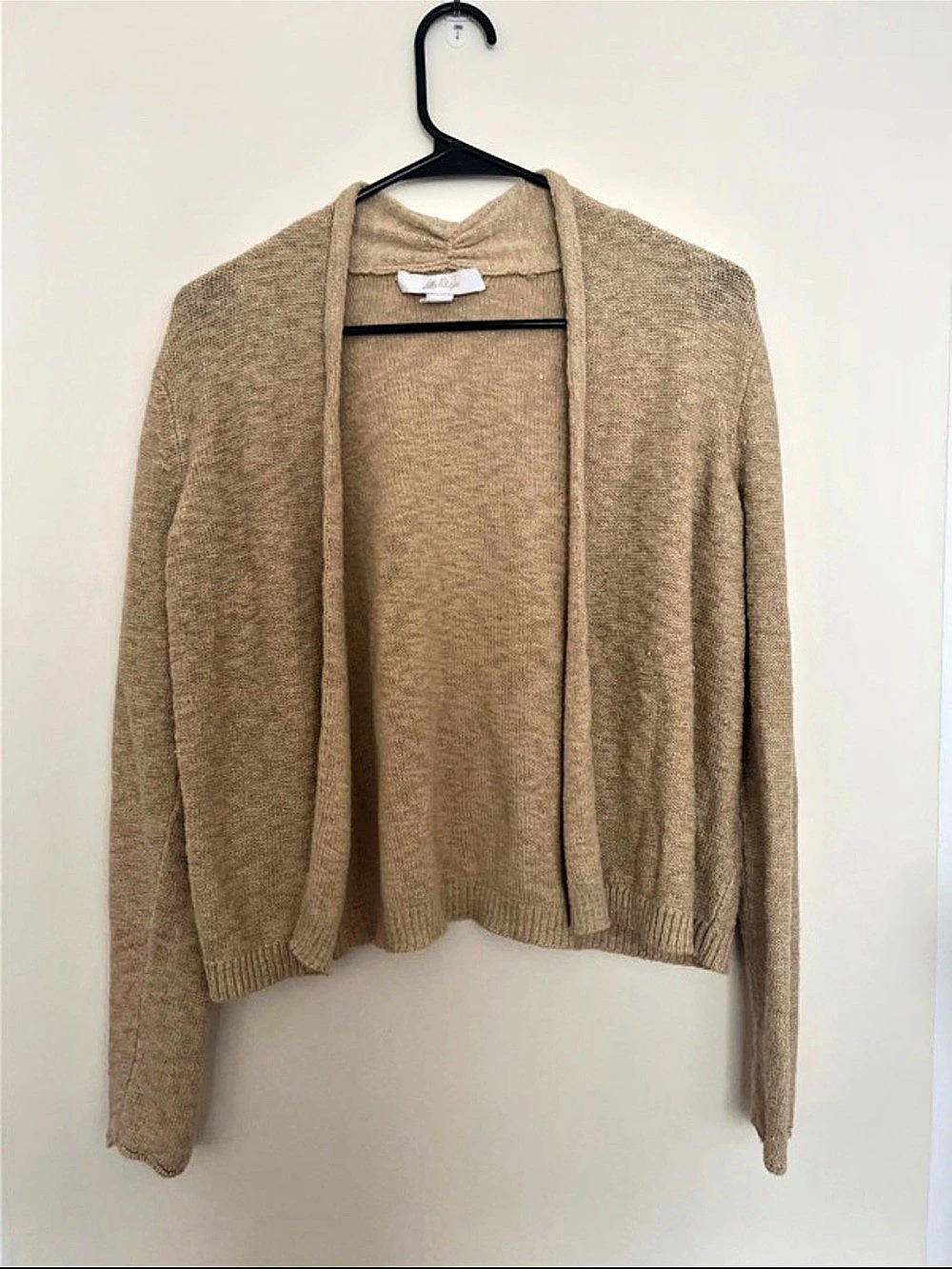 Lilly Pulitzer Open Front Cardigan Tan Gold Speckle Size Small